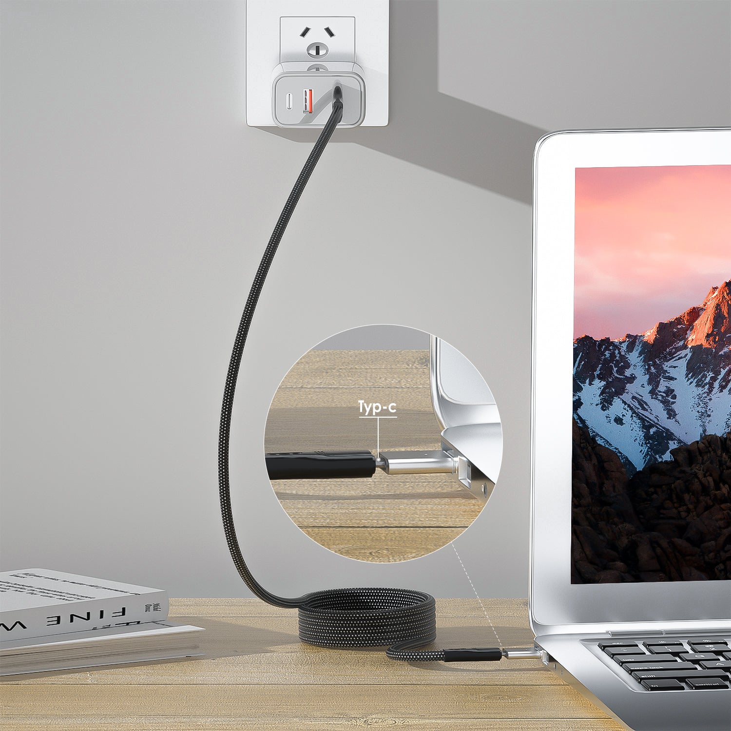 Cavo Di Ricarica Magnetico SOONTEC USB-C A MagSafe Per MacBook - 65W Cavo Di Ricarica Magnetico SOONTEC USB-C A MagSafe Per MacBook - 65W