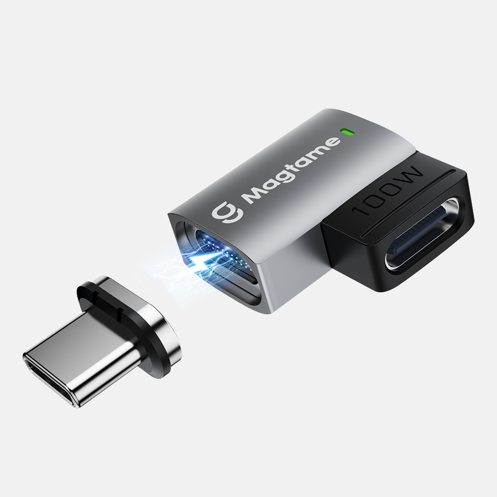 Magtame 100W 磁性 90 度 USB C アダプター